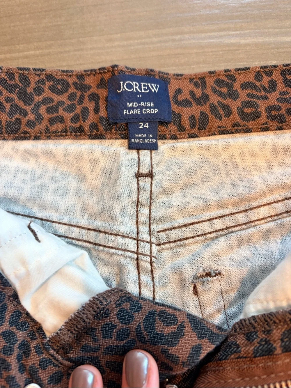 J. Crew Brown & Black Leopard-Print Jeans